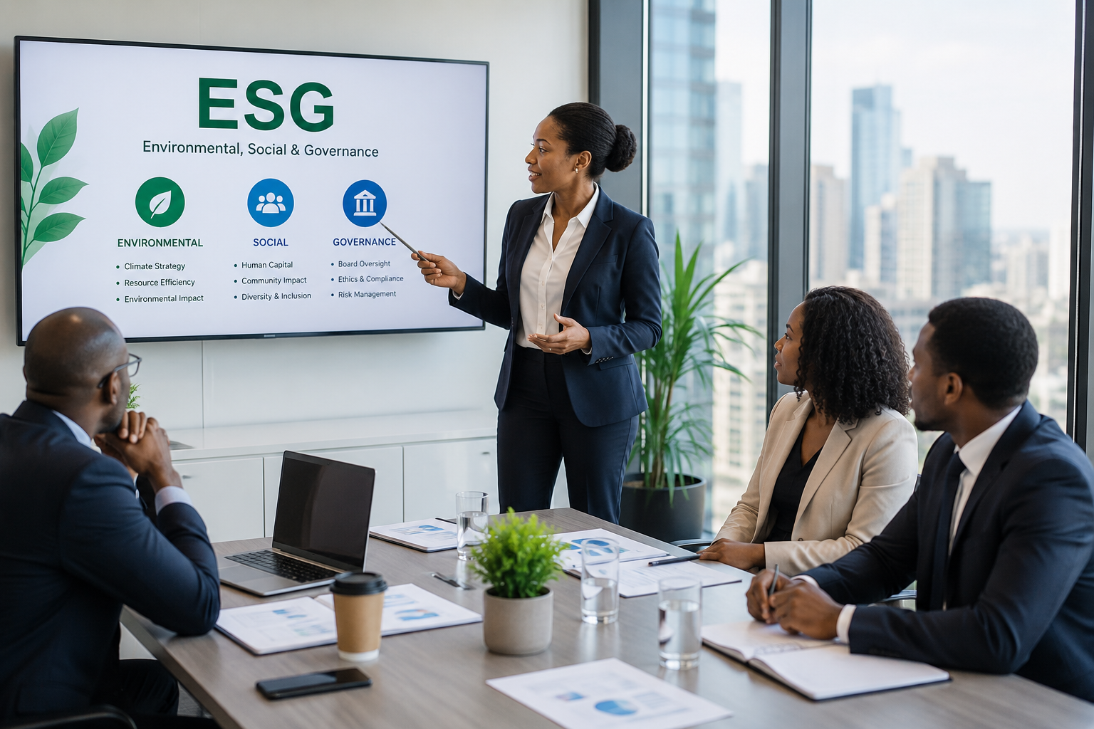 esg strategy in the skyline boardroom