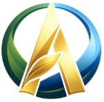logo golden leaf a emblem