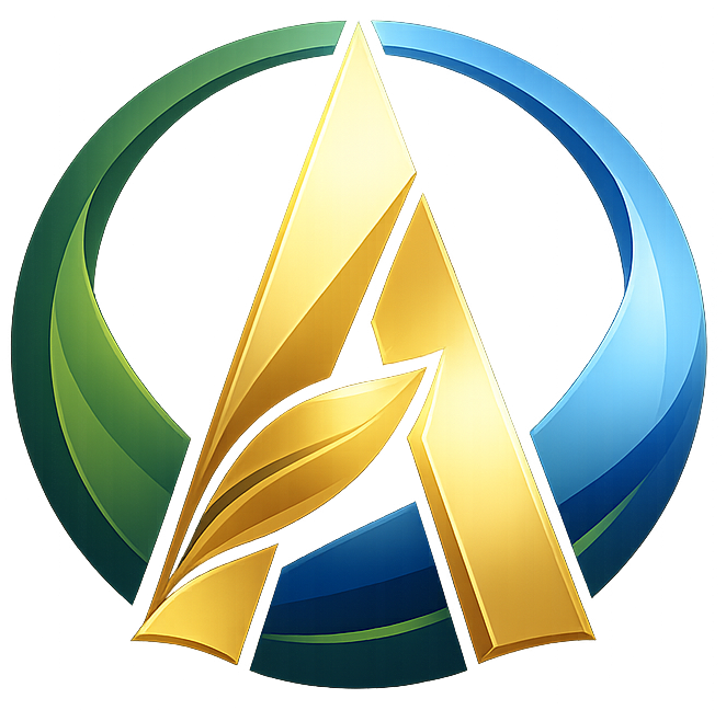 logo golden leaf a emblem